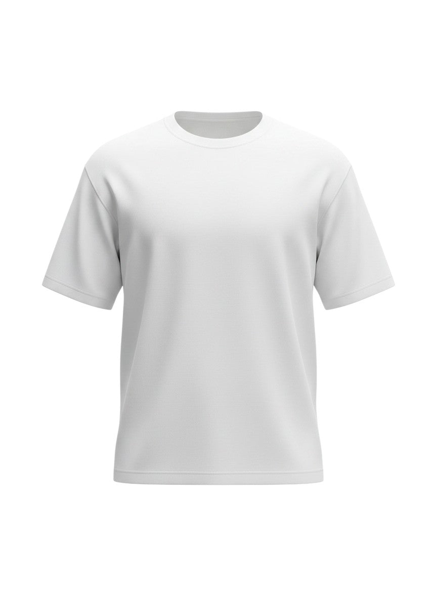 T-shirt blanc Maison Bryzen en coton doux avec une coupe oversize décontractée et un col rond classique